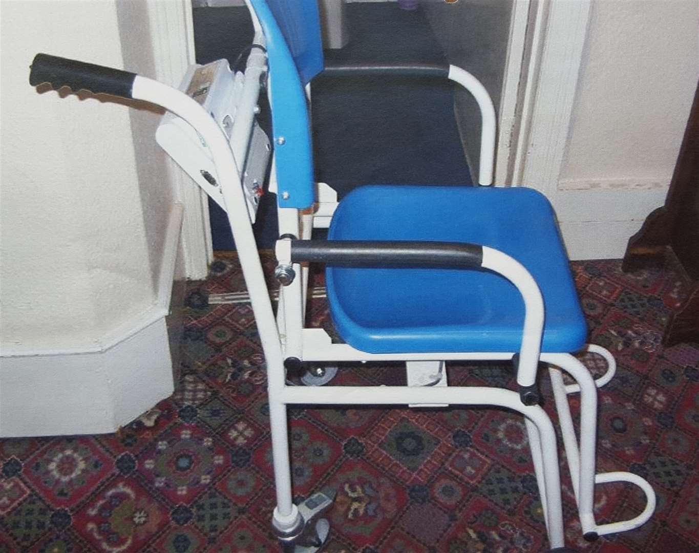 The weighing chair which trapped Joan Daws in the lift