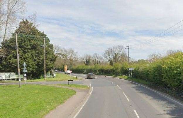 A crash happened the A28 near the junction with Howfield Lane, Chartham. Picture: Google Maps
