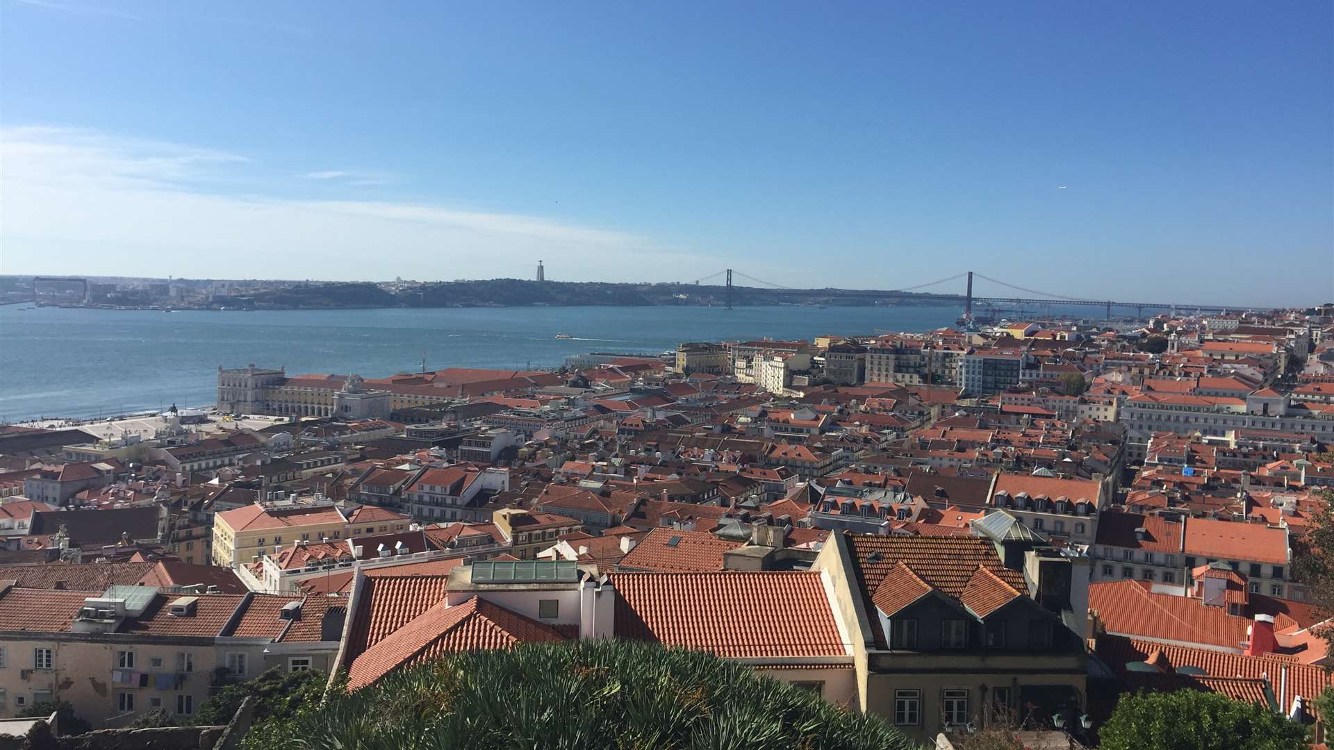 Views of the river Tagus, and rooftops, from São Jorge Castle