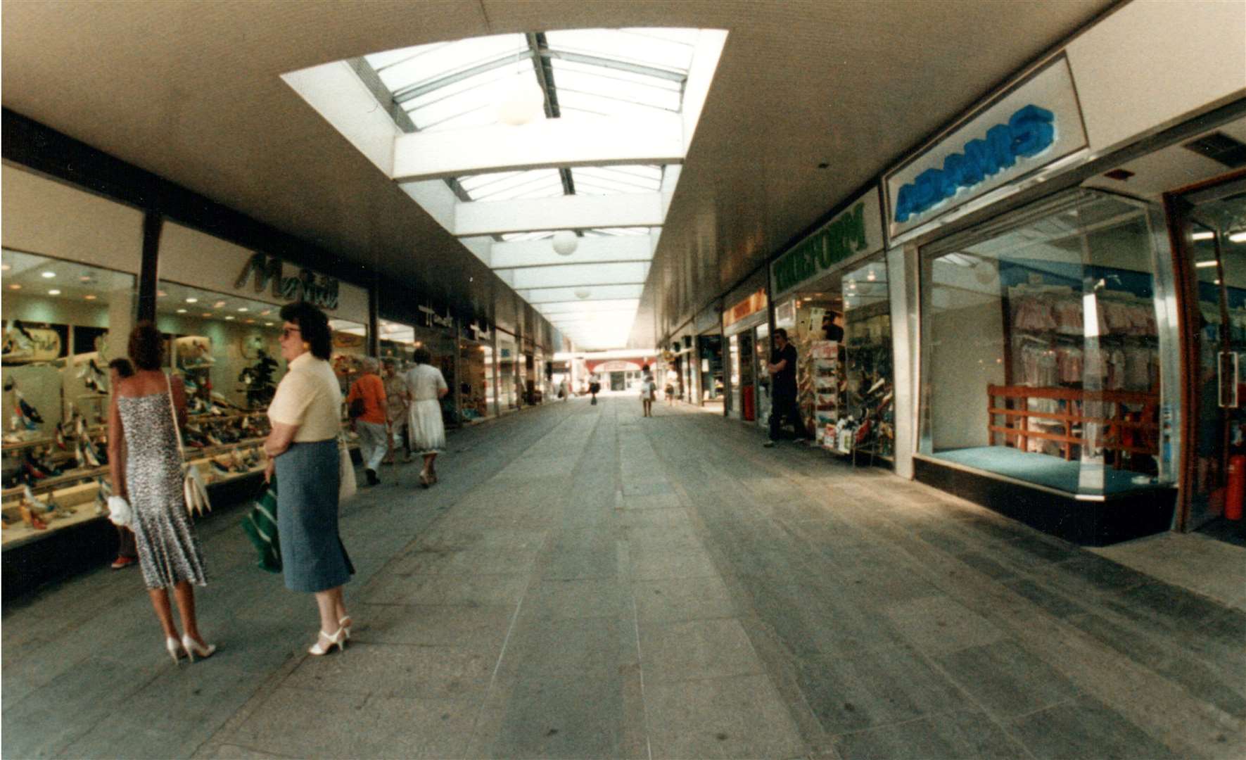 The south mall of the Tufton Centre looking towards the south square in 1987. Picture: Steve Salter