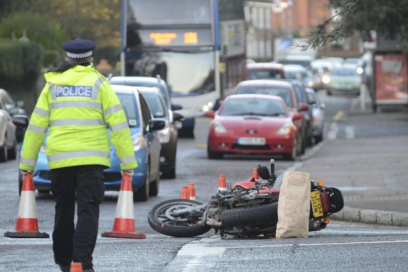 The smash happened on busy Sandgate Road during rush-hour. Picture: Gary Browne