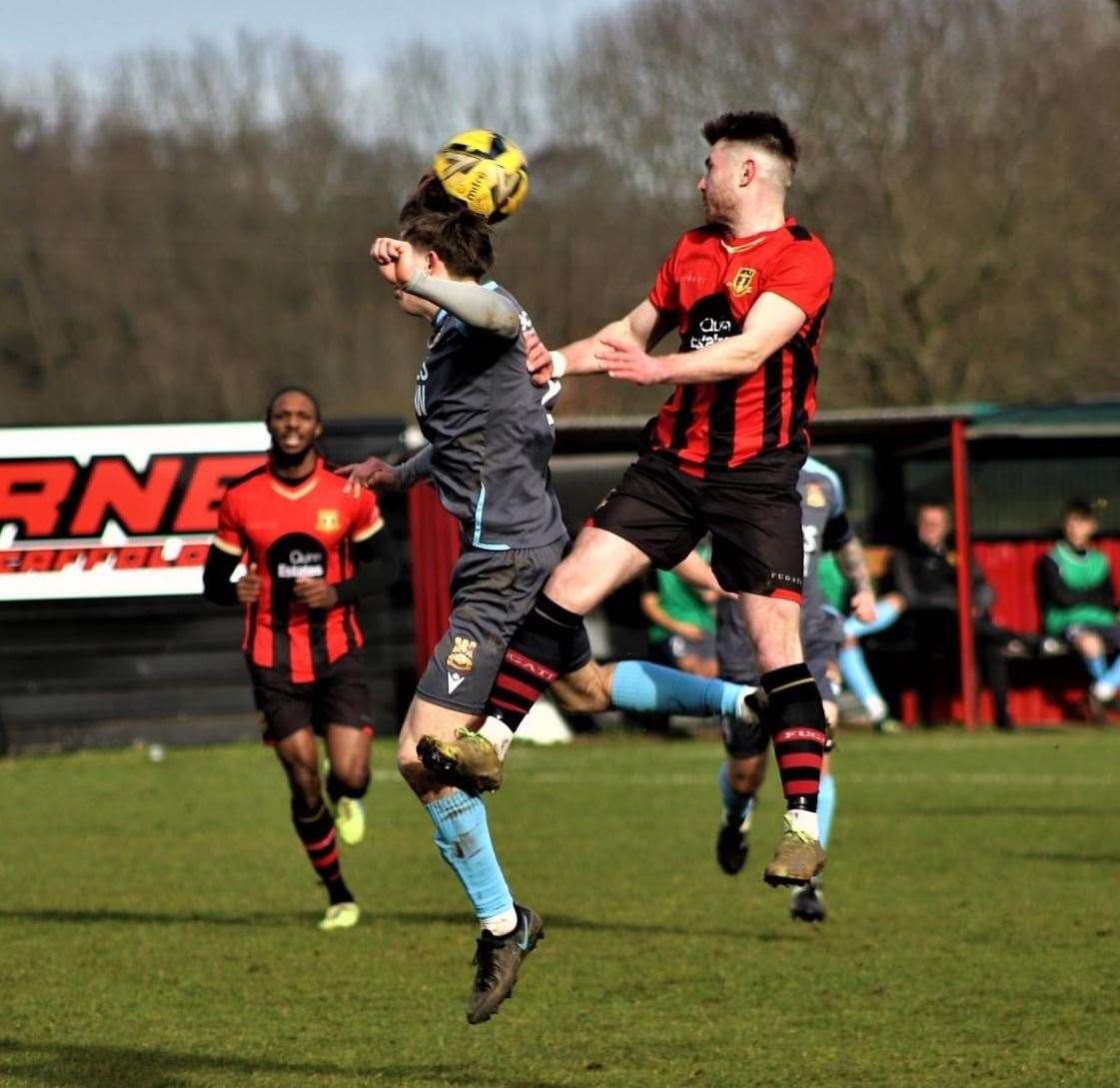 Action from the Brickies' draw with Three Bridges. Picture: Paul Golding