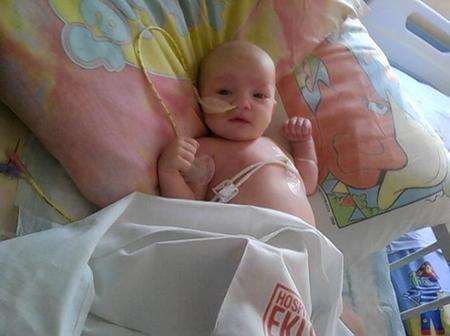 Baby Darcie Kay duirng her cancer treatment