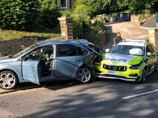 A police car was involved in a crash in Castle View Road, Strood. Pic: Tom Ashworth (13517168)