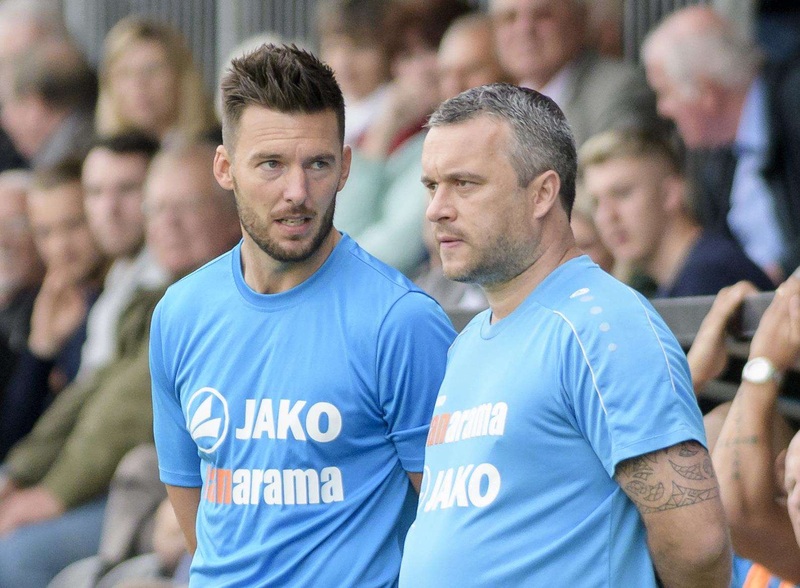 Dartford joint-managers Adam Flanagan and Jamie Coyle Picture: Andy Payton