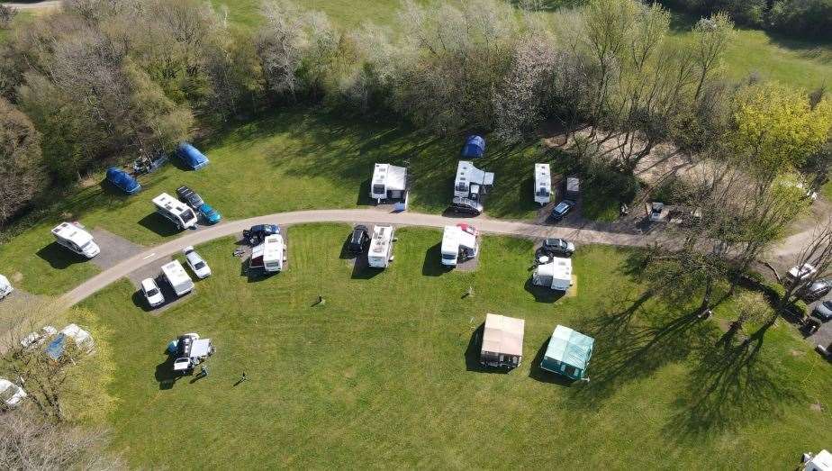 An aerial view of the holiday park