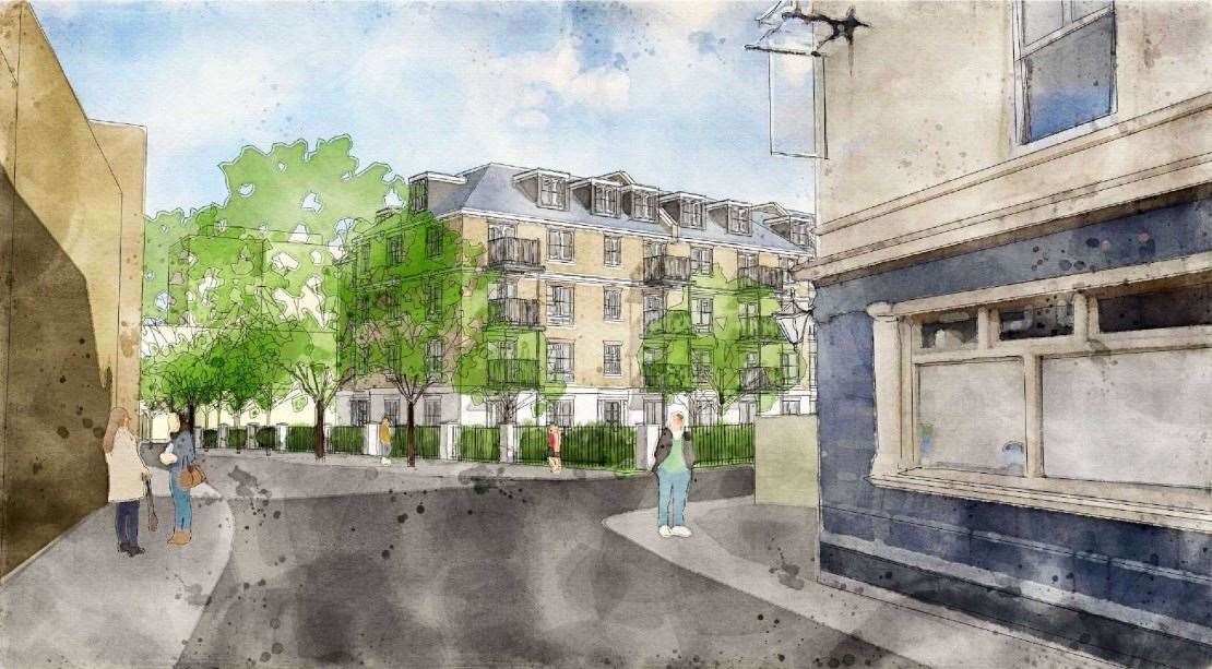 An artist's impression of new retirement homes planned in Gravesend. Image from Churchill Retirement Ltd