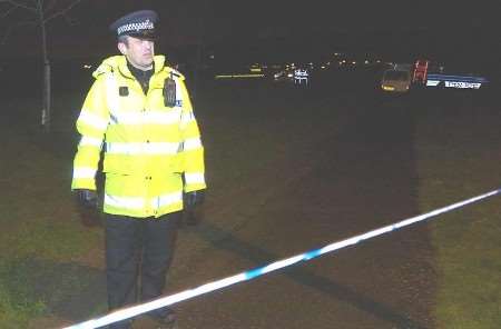 The area near the river was cordoned off by Kent Police. Picture: GRANT FALVEY