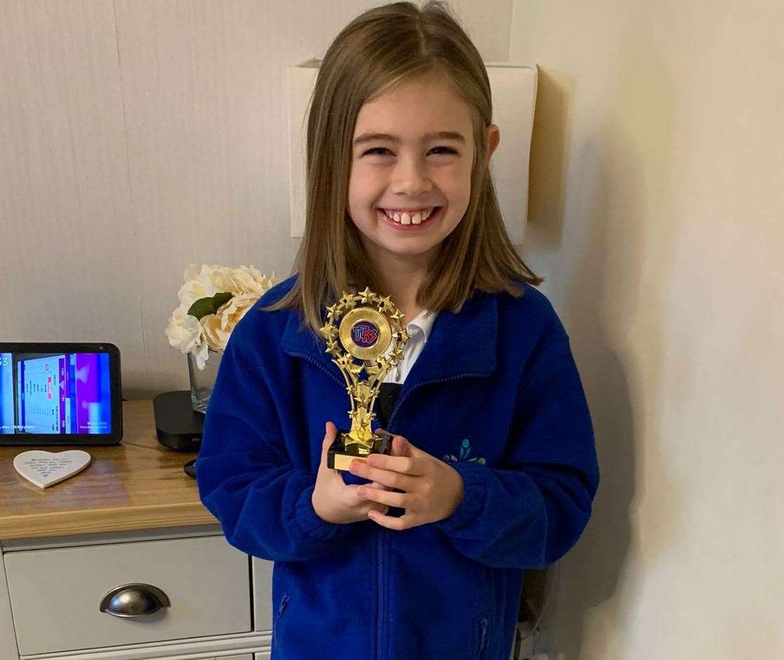 Eight-year-old Brooke Cressey, from Sittingbourne, won a national times table contest – beating almost 400,000 other youngsters