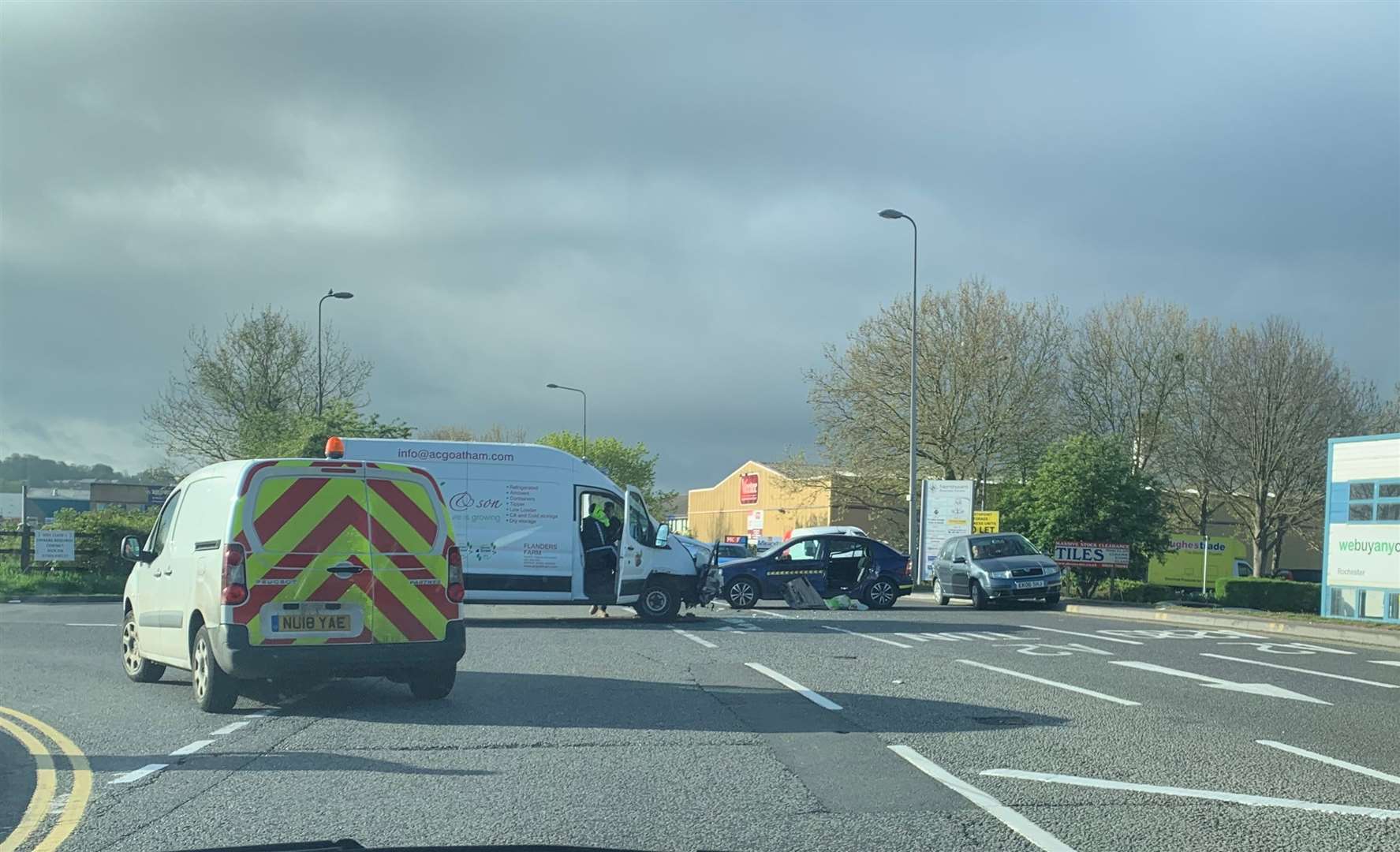 The collision at the junction with the Co-op petrol station and McDonald's drive-tru on Anthony's Way (9187658)