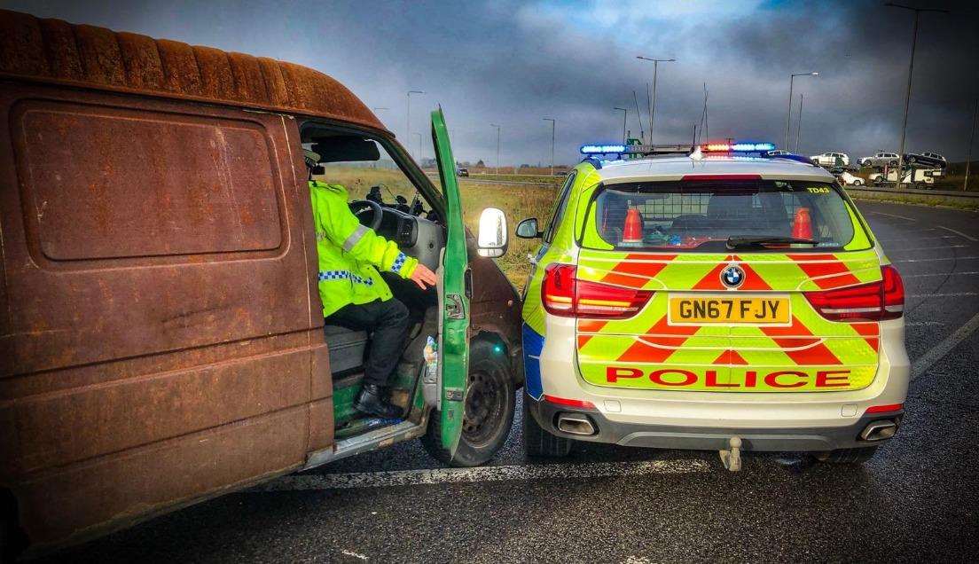The van failed to stop for officers. Credit: Kent Police
