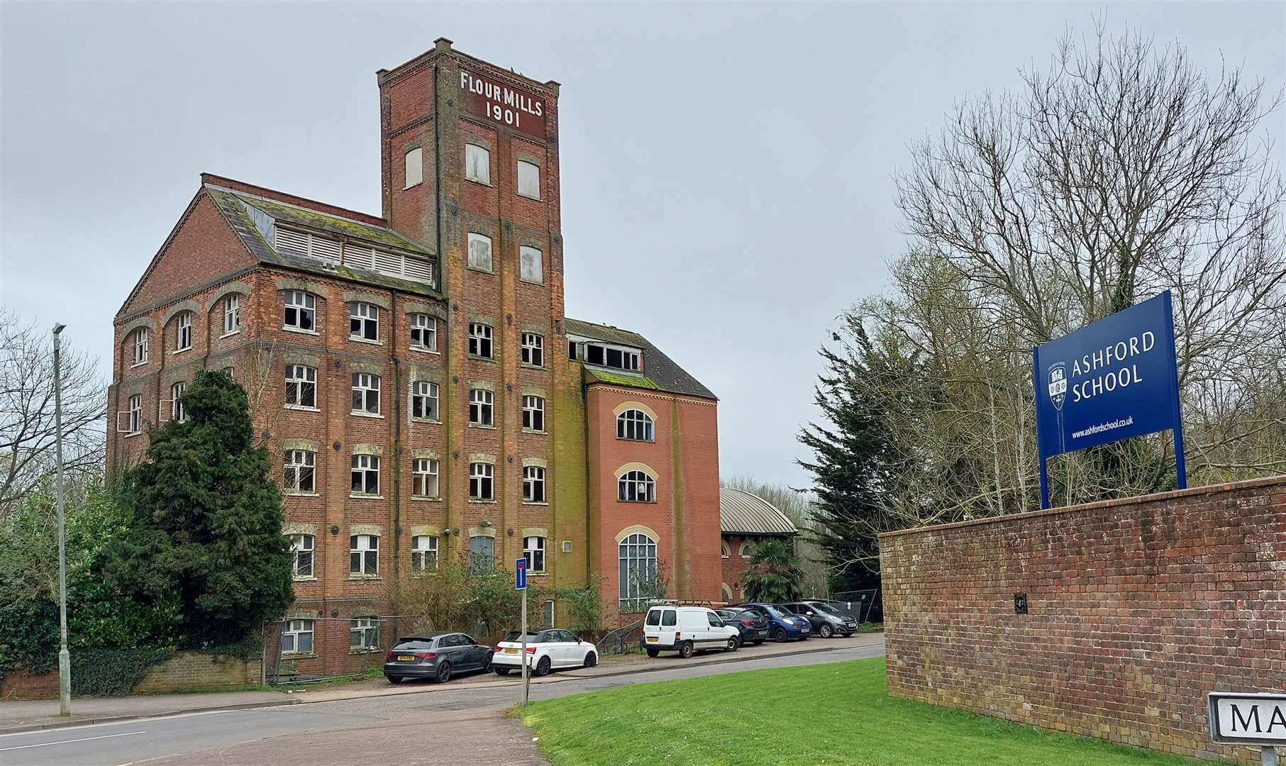 The former flour mill in East Hill is set to be turned into flats; it was previously owned by Ashford School