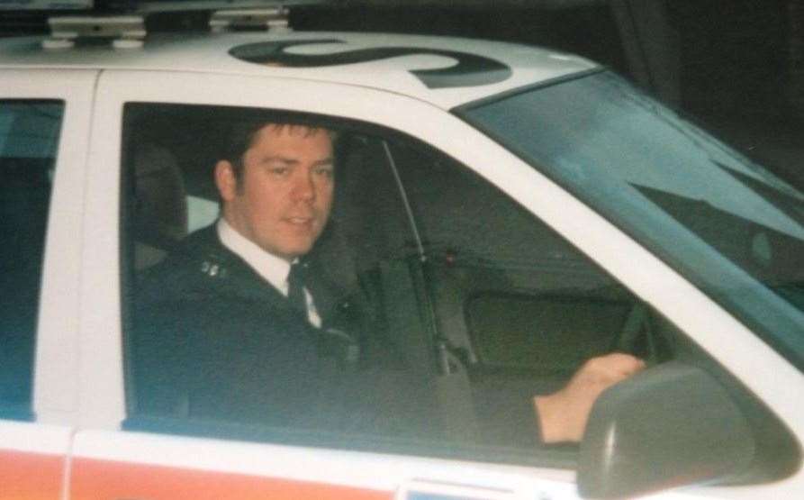 Retired Met police officer James Seymour, as a young PC