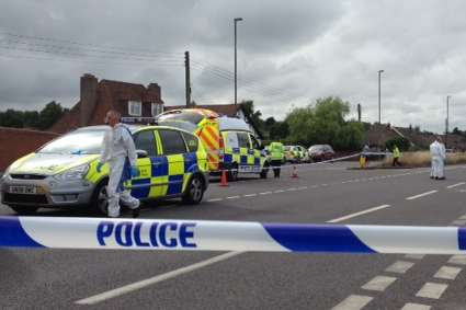 A police cordon at the scene of the hit-and-run in West Kingsdown