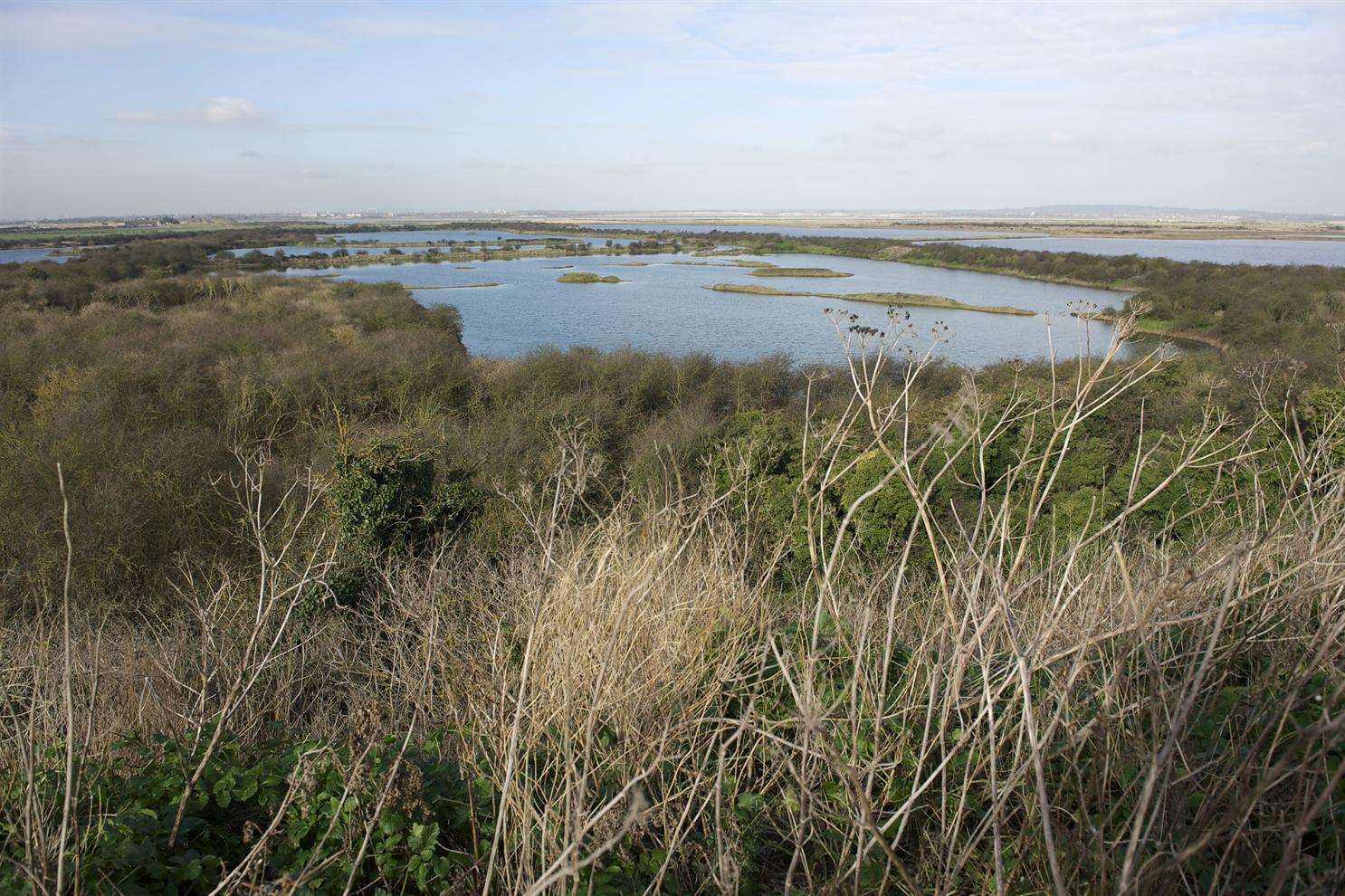View from The Pinnacle over Cliffe Pools which will be affected by the proposed Estuary Airport.