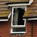 A smashed window at the care home. Picture: Barry Goodwin
