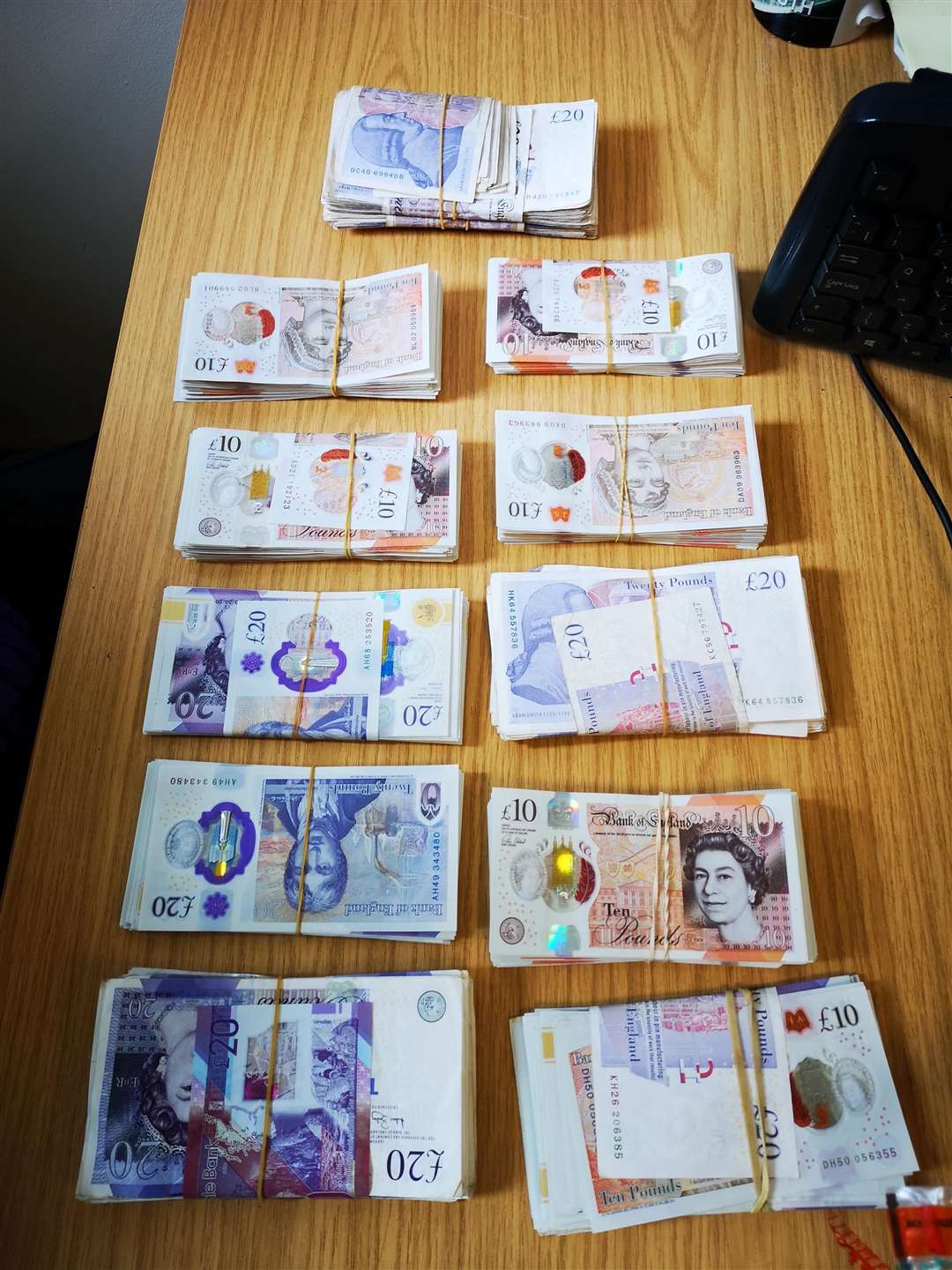 A large amount of cash was later uncovered at his address in Leicester. Picture: Kent Police