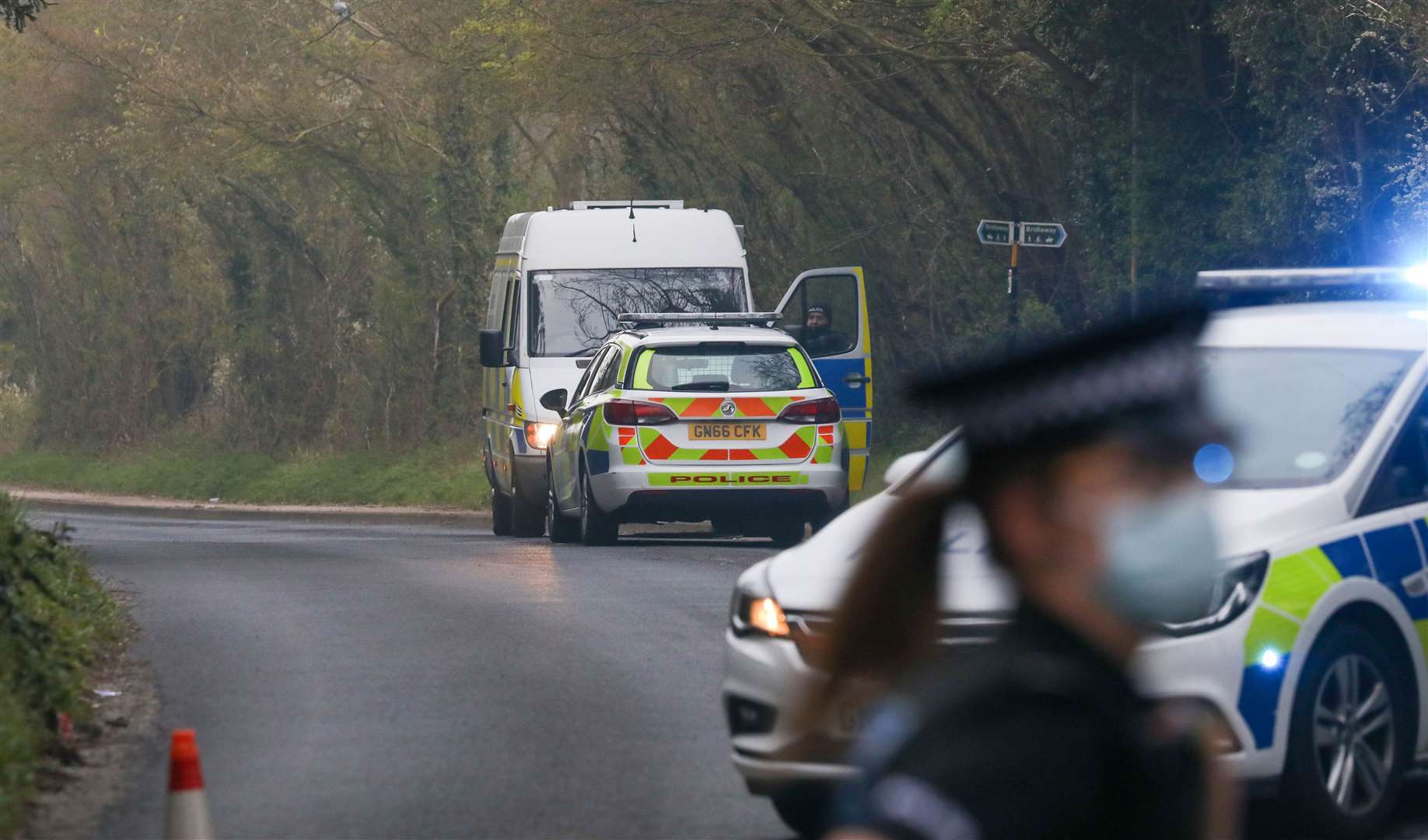 Police in Snowdown this morning Picture: UKNIP