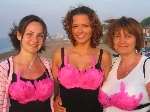 In the Pink: (l-r) Julie Sirett, Katie Borrowman and Debbie Borrowman take part in the 2008 Twilight Stroll