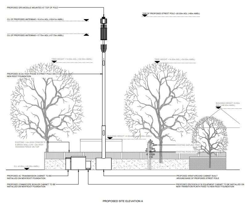 The proposed elevations for the mast. Photo: CK Hutchison Networks UK Ltd/ Dartford council