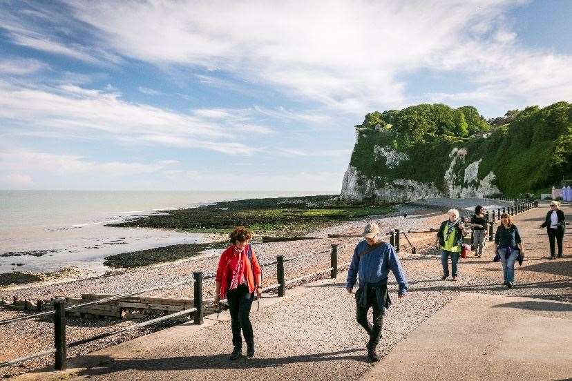 NetWalking Partners; at St Margaret's Bay, check their rout. Picture: Keep Your Fork Ltd