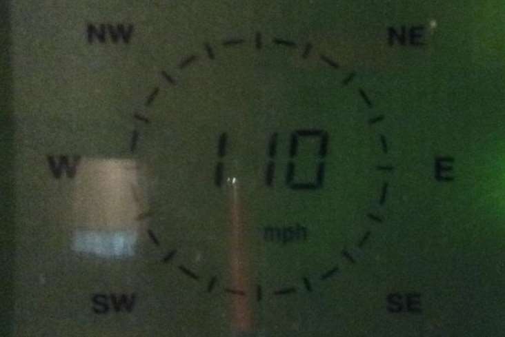 Wind speeds of 110mph were recorded in Challock