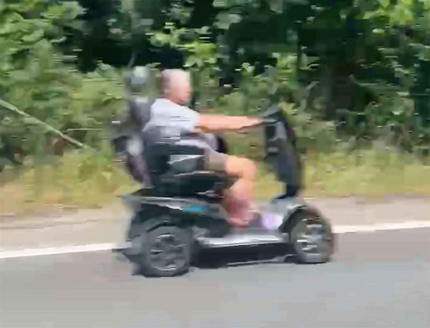 The mobility scooter moseying along the 70mph dual carriageway