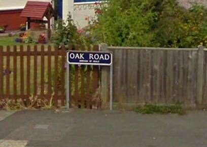 The flat is in Oak Road in Murston. Picture: Google