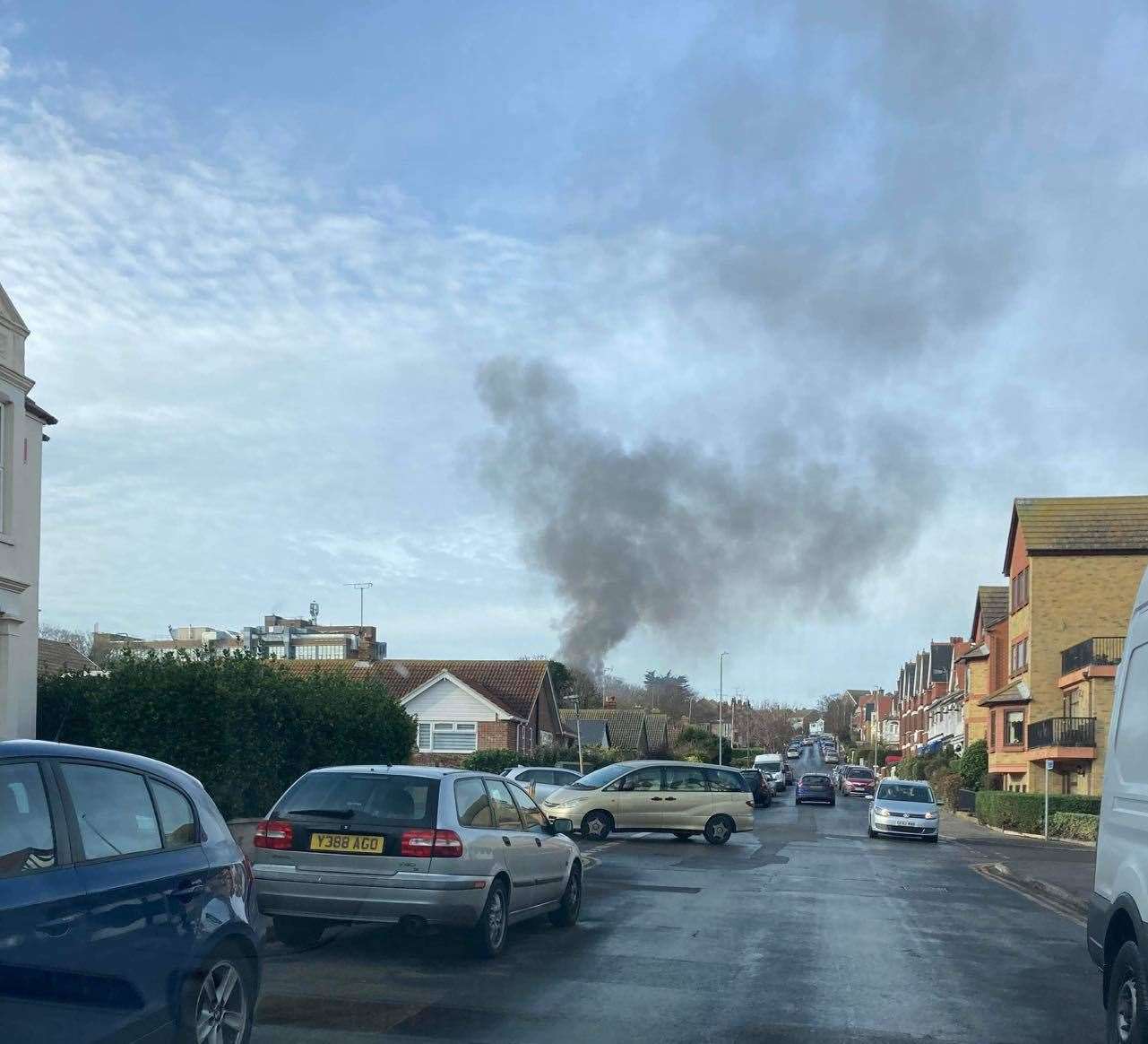 Six fire engines are currently at the scene of the blaze in Ramsgate Road, Broadstairs