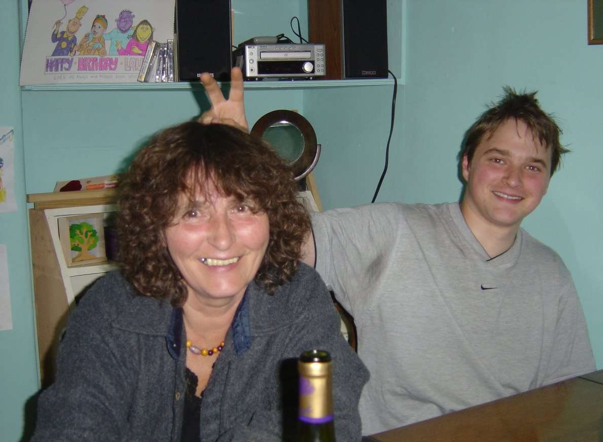 Marianne Fearnside and her son Richard in 2004