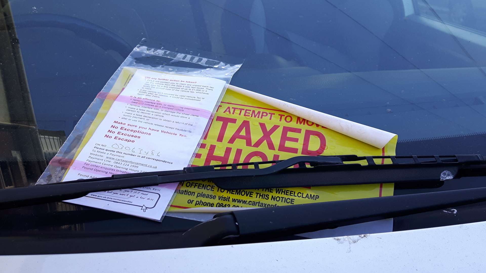 Two cars in Delamark Road, Sheerness, were clamped because they were untaxed