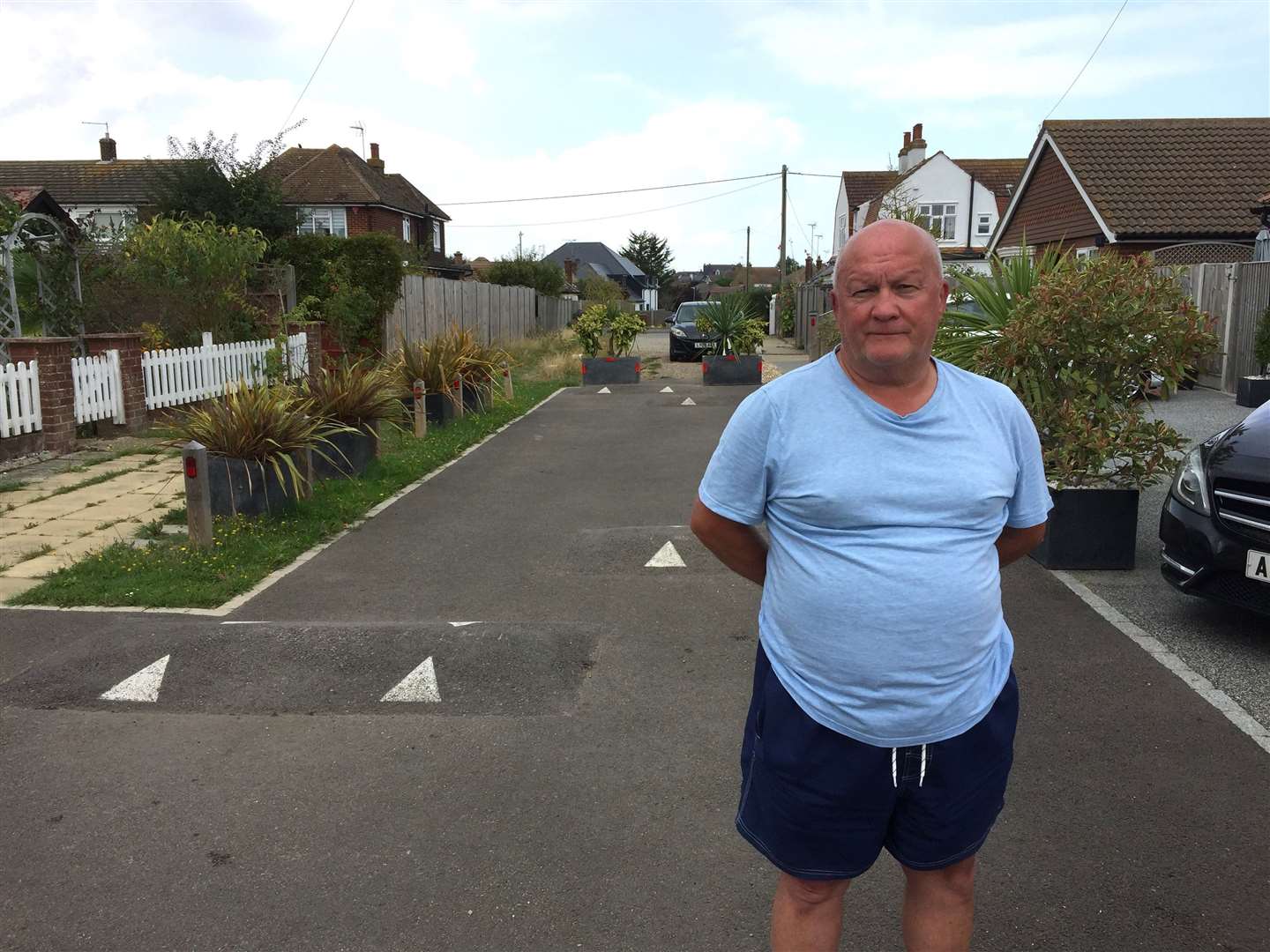 Adrian Kent's grandchildren became too scared to play outside and his neighbours were hit by stones flicked up by speeding cars on Northdown Road, which is an unmade street near Tankerton