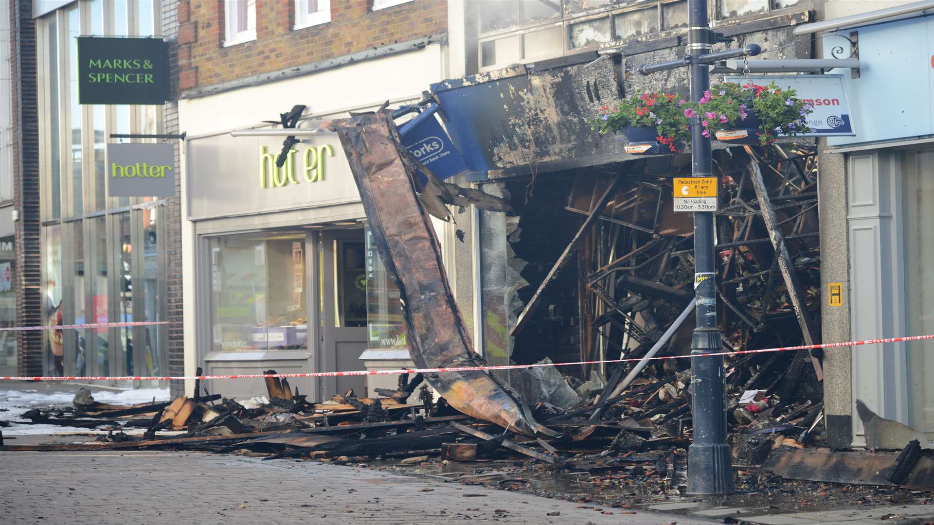 Scene of the fire in Week Street, Maidstone