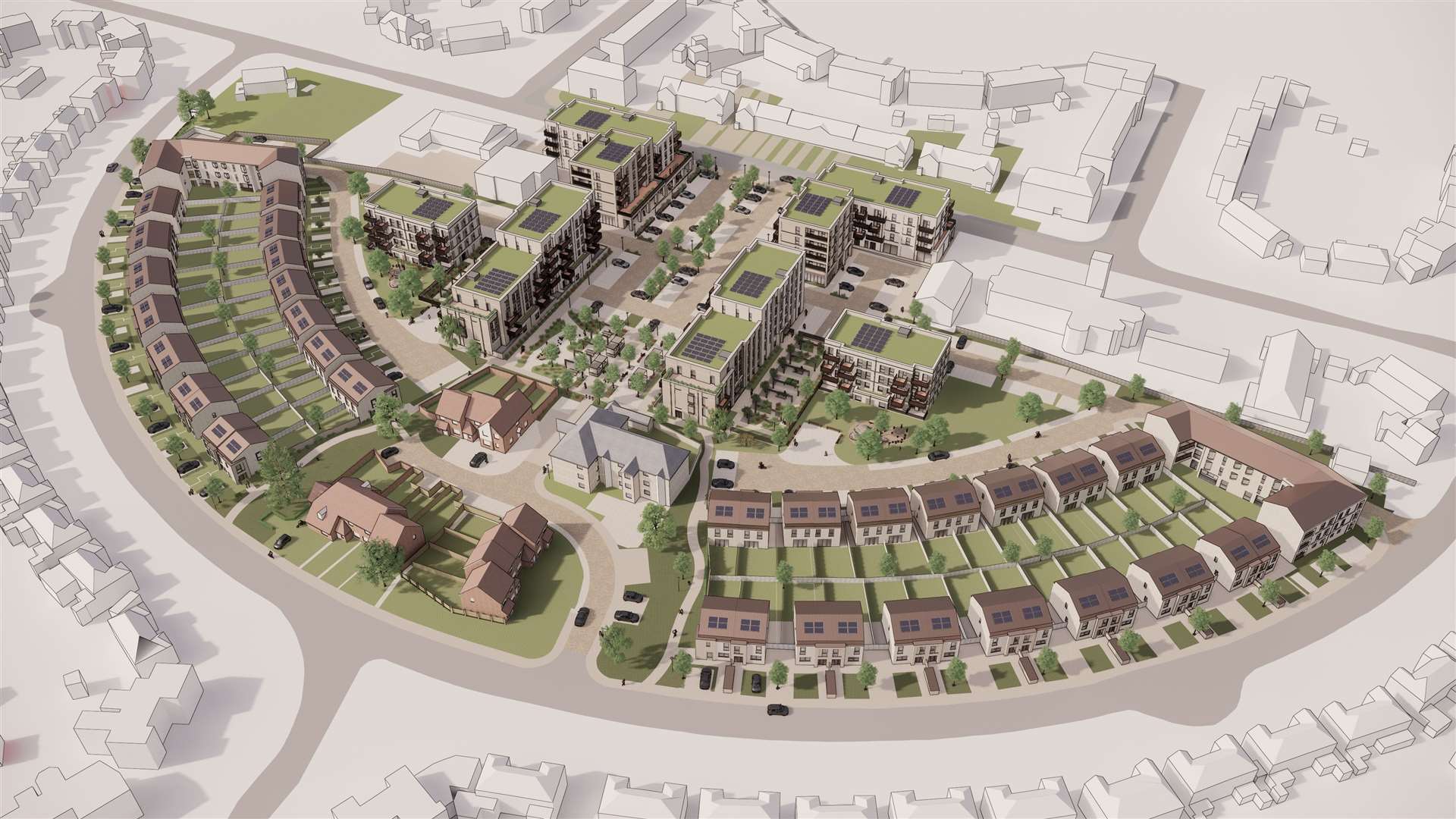Artist's impression of how the new Cambridge Crescent homes would look