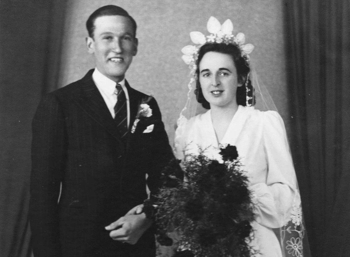 Arthur and Nancy on their wedding day