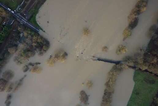 Teston Bridge from the air. Picture courtesy of SkyFlyvideo