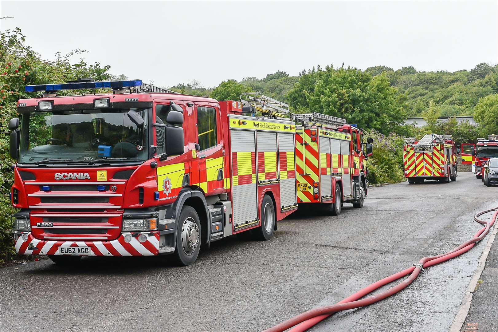 Four fire engines attended the scene Stock pic