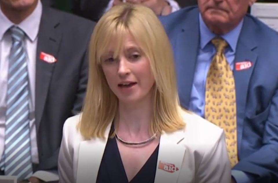 Rosie Duffield addresses the Prime Minister. Picture: Parliament TV