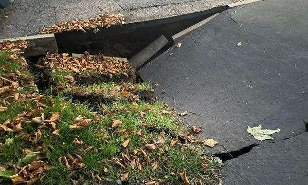 A sinkhole has appeared in Hildenborough Crescent in Allington. Picture: John Kane