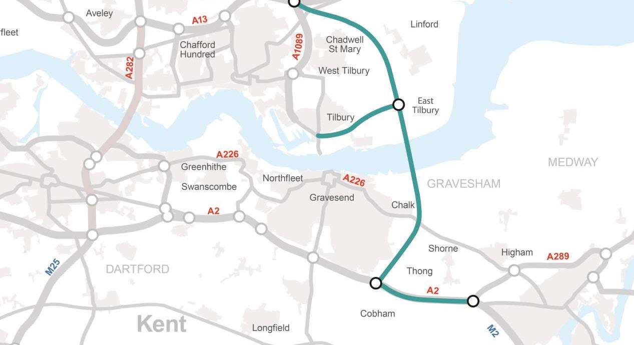 The route the Lower Thames Crossing will take (3263597)