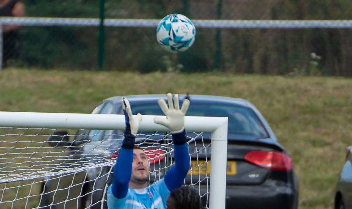 Faversham keeper Bailey Vose claims the ball on his way to a clean sheet. Picture: Ian Scammell