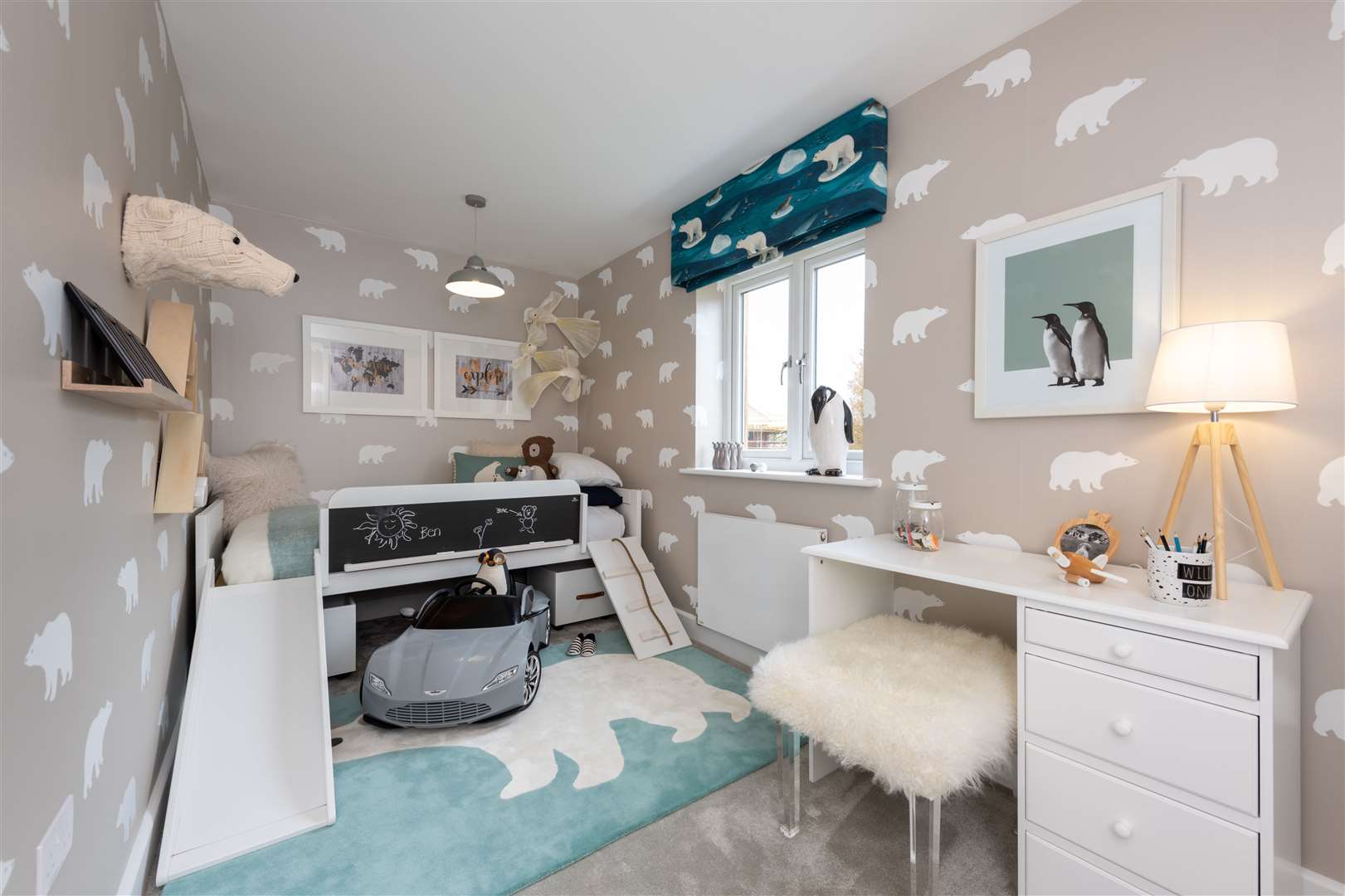 Pentland Homes' interiors at Radstone Gate with a polar bear themed bedroom