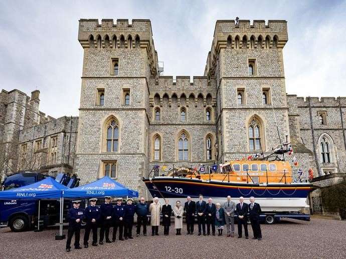 Volunteers from Lytham St Annes RNLI and The Historic Dockyard Chatham with RNLI chair Janet Legrand, Admiral Sir Trevor Soar and RNLI chief executive Mark Dowie. Picture: RNLI