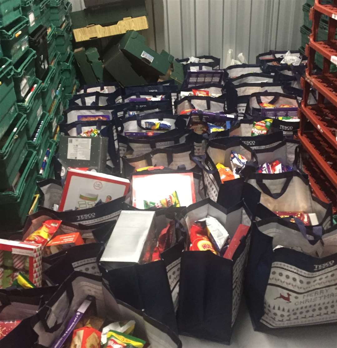 Donations could support Christmas packages just like these. Picture: Nourish Community Foodbank
