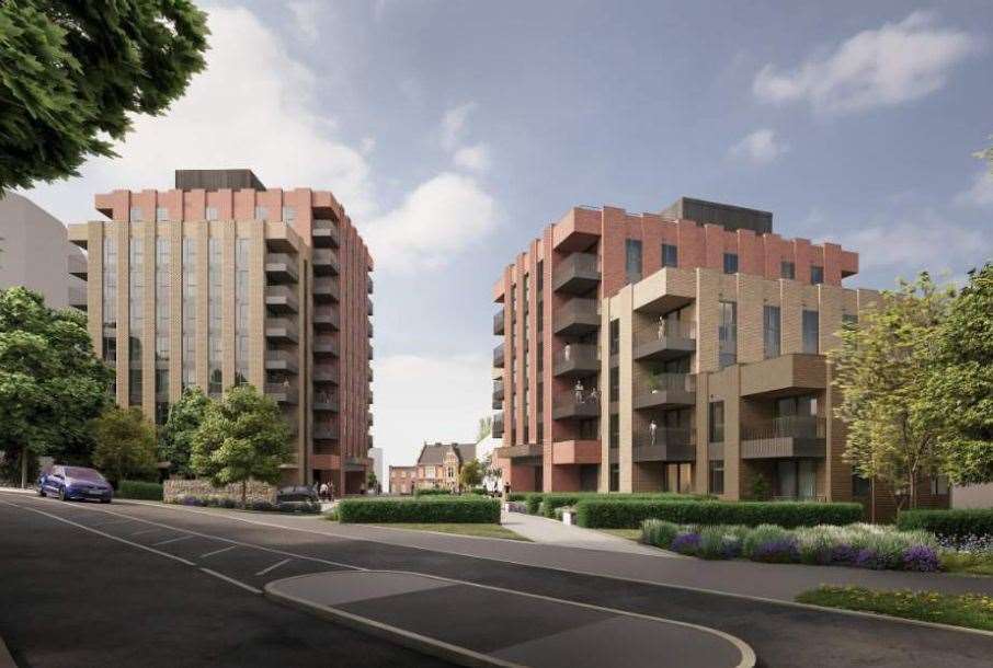 An artist's impression of the Maidstone Springfield development. Pictures: Bond Bryan Ltd and Maidstone Borough Council