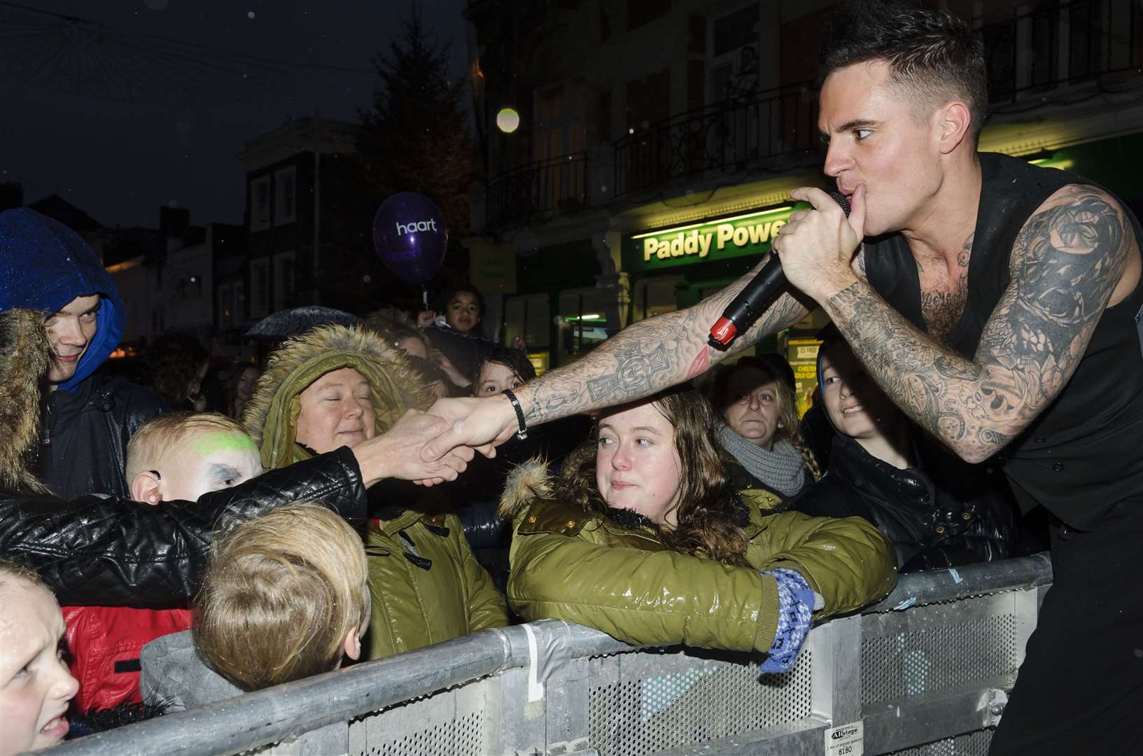 The Robbie Williams Experience at the Dartford Christmas lights switch-on in 2017. Picture: Andy Payton