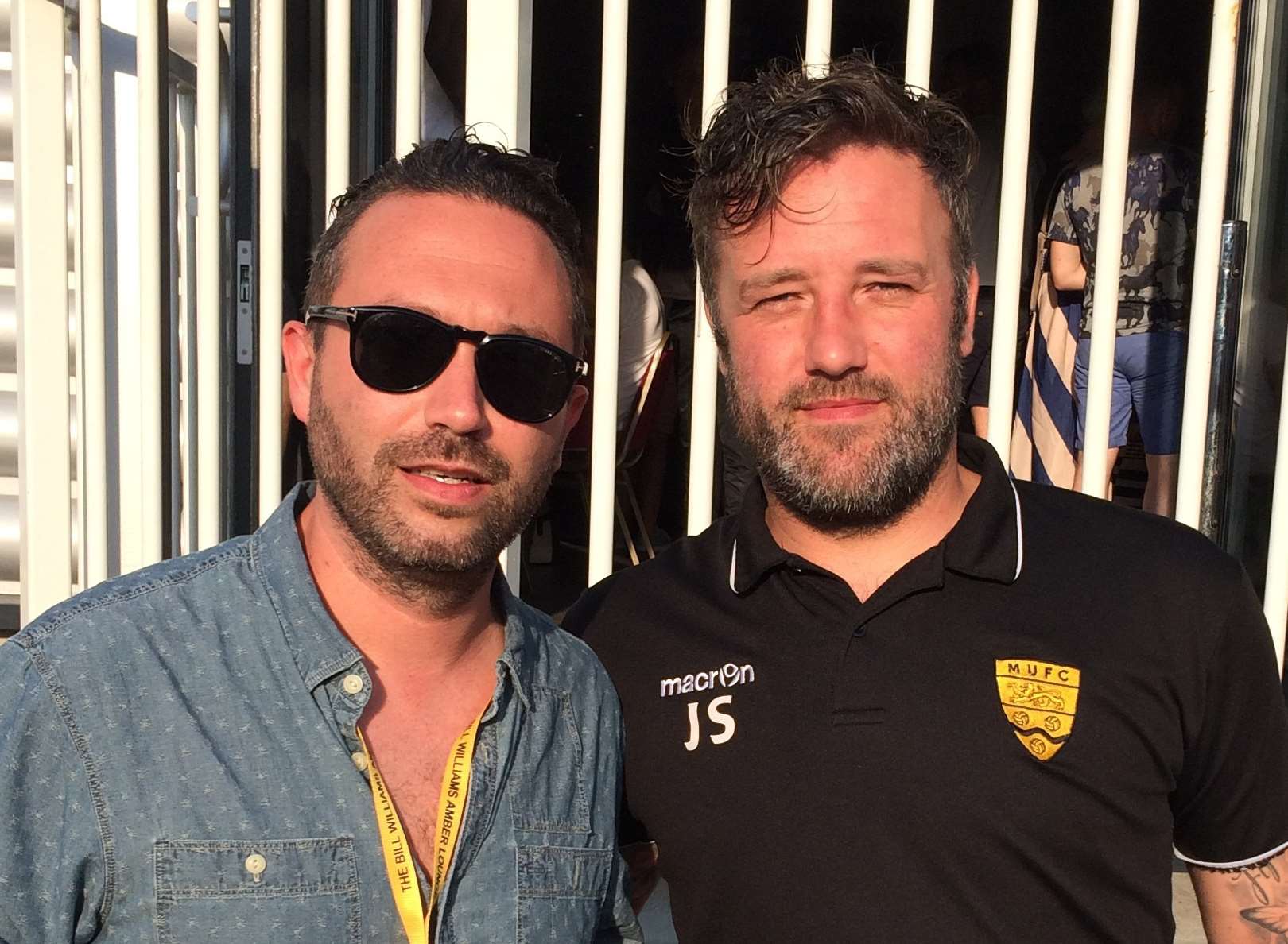 DJ Nic Fanciulli with Maidstone manager Jay Saunders at the Gallagher