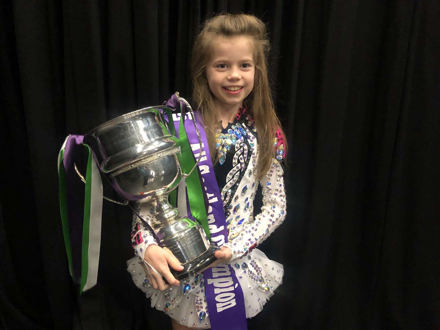 Hannah with her Southern England Oireachtas trophy