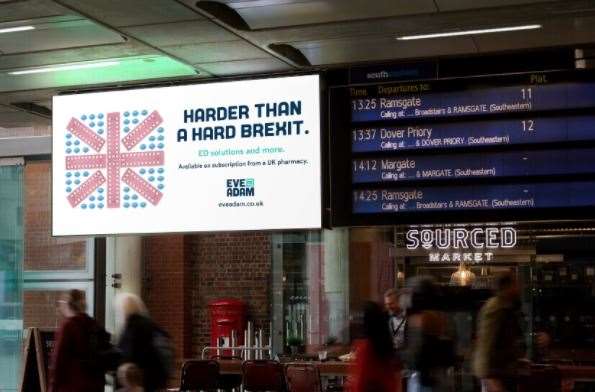 One of the posters at St Pancras International Station. Picture: EveAdam