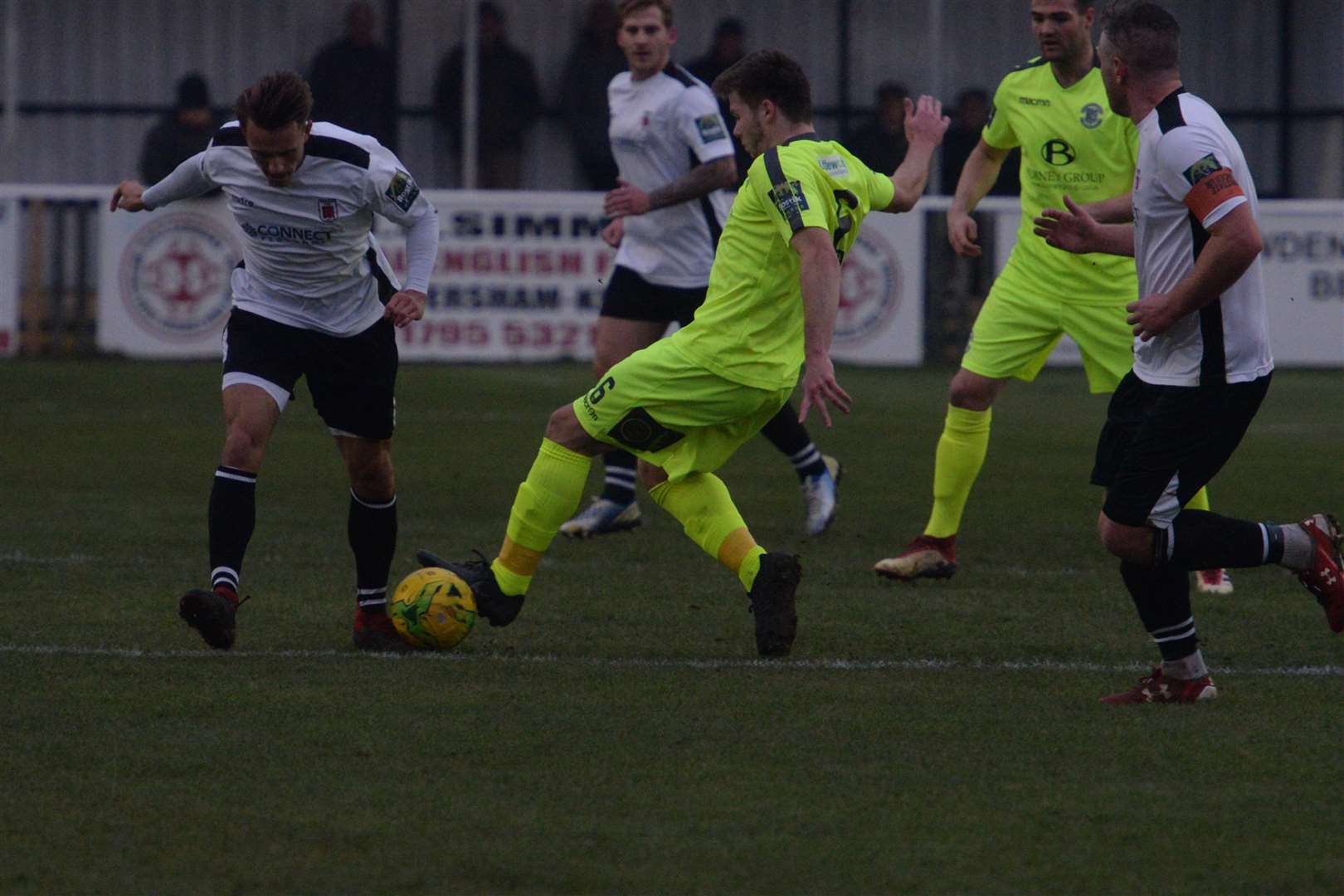 Action from Faversham's draw with Hastings on Saturday. Picture: Chris Davey.